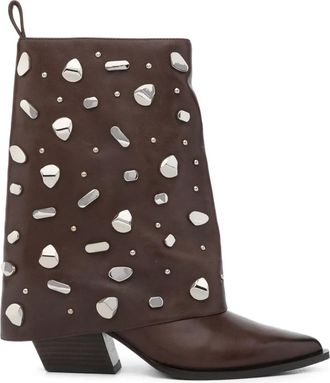Marc Ellis Stivaletti con borchie 65mm - Marrone