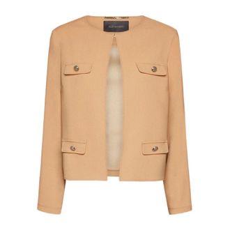 Elena Miro Dames, Jassen, Beige, Maat: 2XL Poliester