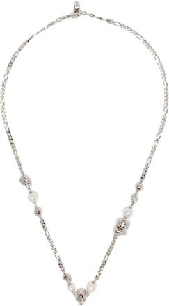 Alexander McQueen Alexander McQueen, Necklaces, male, Gray, Size: ONE SIZE Skull and Pearl Bracelet