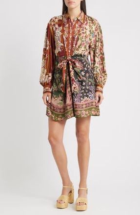 Farm Rio Winter Garden Long Sleeve Minidress in Winter Garden Mix at Nordstrom Rack, Size X-Small
