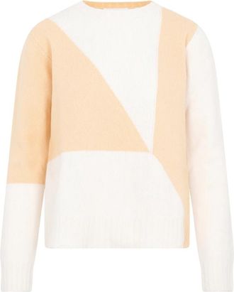 Jil Sander Wollen Trui - Dames - Ronde hals truien - Veelkleurig - M - Wol - Truien & Vesten