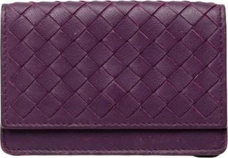 Bottega Veneta Pre-owned Card Holder - Dames - Vintage Accessoires - Paars - ONE Size - Leer - Vintage