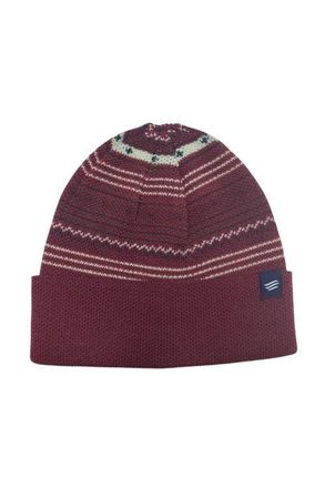United By Blue Merino Wool Modern Fair Isle Knit Beanie in Burgundy at Nordstrom