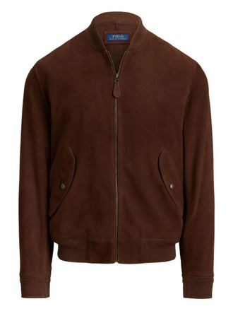 Polo Ralph Lauren Bomber in pelle scamosciata - Marrone