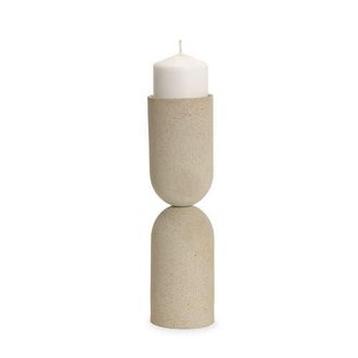 Mercana Qamra Metal Pillar Candle Holder in Beige at Nordstrom, Size Large