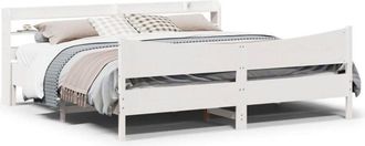 vidaXL Vidaxl - Estructura De Cama Con Cabecero Madera De Pino Blanco 200x200cm