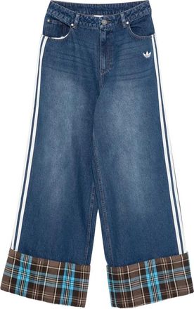 adidas Side Stripe Check Cuffs Denim Trousers