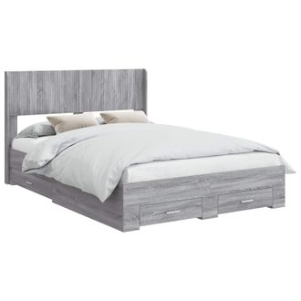 vidaXL Struttura Del Letto Con Stoccaggio E Testata Sonoma Grigio Vidaxl