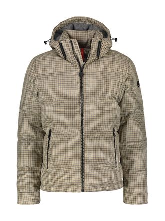 Lerros Outdoorjacke LERROS Steppblouson, kariert, Herren, Gr. XL, grau (soft stone), 100% Polyester, Jacken Outdoorjacke
