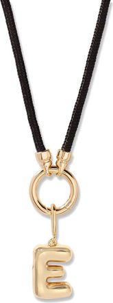 Brook & York Kai Initial Charm Necklace in Gold/Black E at Nordstrom