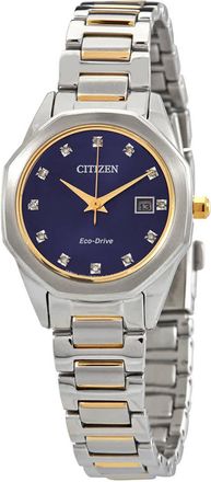 Citizen Quartz Diamond Blue Dial Two-tone Ladies Watch EW2584-53L