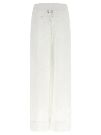 Polo Ralph Lauren Embroidered Lace Wrap Pants - White