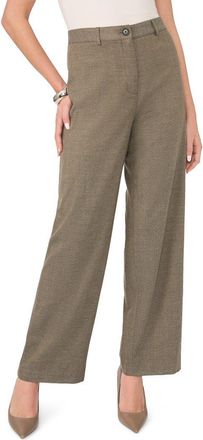 Vince Camuto High Waist Herringbone Straight Leg Pants in Rich Black/beige at Nordstrom, Size 10
