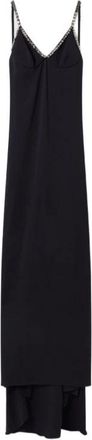 Stella McCartney Crystal-Embellished Crepe Gown - female - Stella McCartney - Gowns - Black - M - Dresses