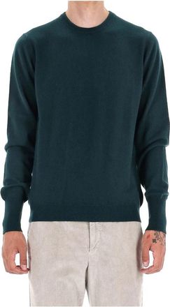 Drumohr Groene Cashmere Crewneck Sweater - Heren - Cashmere truien - Groen - M - Kasjmier - Truien & Vesten