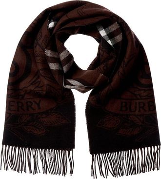 Burberry Wide Stormy Knight Cashmere Scarf