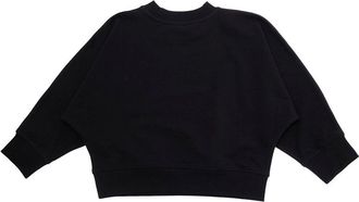 Moschino Girls Crewneck Sweatshirt Logo, Black Cotton Hoods & Sweatshirts