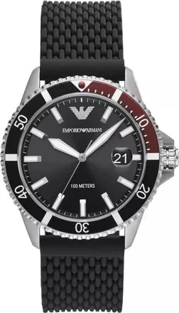Emporio Armani Accessoires, Heren, Zwart, ONE Size, Ar 11341 Duikhorloge