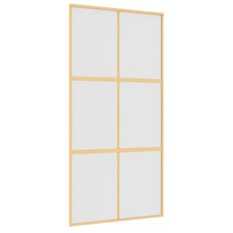 Berkfield Home Sliding Door Gold 102.5x205 cm Frosted ESG Glass & Aluminium