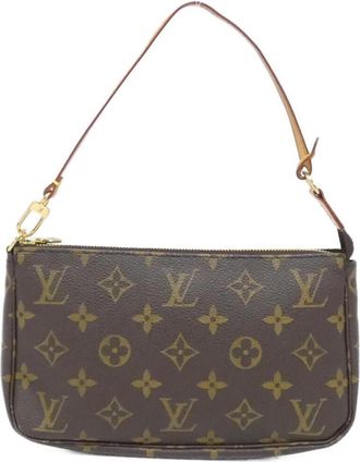 Louis Vuitton Marron Coated Canvas Pouch (Pre-Owned)