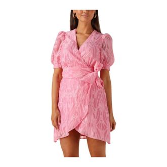 Freebird by Steven Blossom Mini Jurk - Dames - Wikkelkleedje - Roze - S - Kleedjes