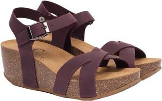 Celtic & Co. Crossover Wedge Sandal in Damson at Nordstrom, Size 10