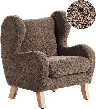 Beliani Beliani - Chair Boucle Upholstery with Armrests Plush Nursery Furniture for Children Brown Farum