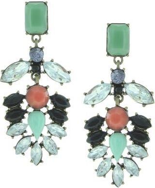 Olivia Welles Lindsay Jeweled Chandelier Earrings in Gold /Multi at Nordstrom Rack