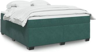 vidaXL Vidaxl - Cama Box Spring Con Colch&oacute;n Terciopelo Verde Oscuro 180x200 Cm