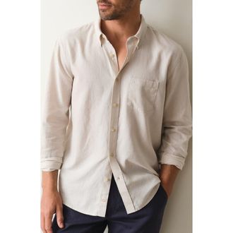Marine Layer Better-than-Linen Hemp Blend Button-Up Shirt in Flax at Nordstrom, Size Xx-Large