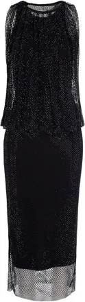 Sportmax Black Mesh Dress With Crystals