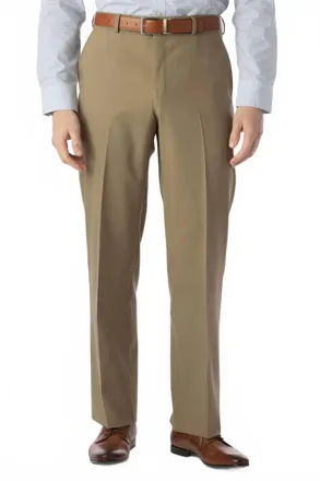 Ballin Super 120S Wool Travel Twill Comfort-Eze Trouser - Soho Modern Fit In Sand