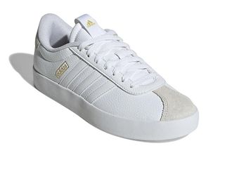 adidas VL Court 3.0 Womens Shoes White/White/Grey : 10.5 B - Medium, Leather