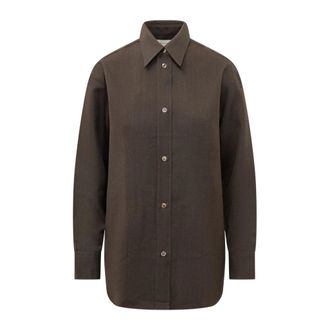 STUDIO NICHOLSON Rouen Shirt - Dames - Blouses & Shirts - Bruin - Maat: S Katoen