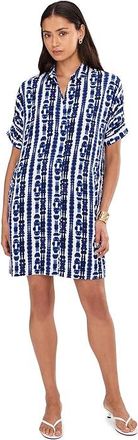 Nic+Zoe Shibori Stripe Devon Dress Womens Dress Indigo : 2XL, Polyester