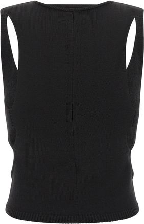 Rick Owens Womens Black Wool Tank Tops