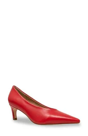 Chase + Chloe by Intouch Footwear Zandra Pointed Toe Pump in Red Pu at Nordstrom Rack, Size 8.5