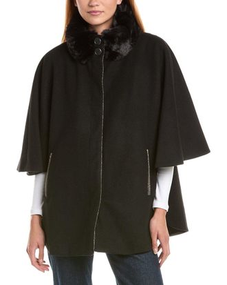 Via Spiga Button Front Collar Cape
