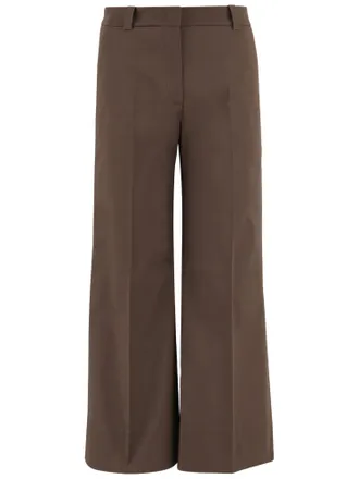 Ql2 Quelledue Tailored Wide-Leg Stretch Cotton Pants