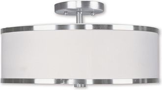 Livex Lighting Livex Park Ridge 3-Light Brushed Nickel Ceiling Mount