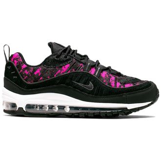 Nike Air Max 98 PRM Textile Synthetic Womens Low Top Trainers - Black Hyper Pink - Size:UK 4.5