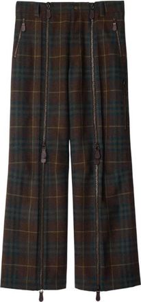 Burberry Check Virgin Wool Zip Trousers, Brand Size 50 ( Waist Size 34.3 )