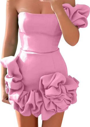 Generic Evening Dresses for Women UK White Bodycon Dress Off Shoulder-Ruched Dresses for Women in White Or Cream Short Length Slim Fit Wrap Dress Party Ladies