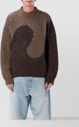 ERL color block long sleeve knit sweater