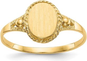 Diamond2Deal 14k Yellow Gold Fancy Signet Ring