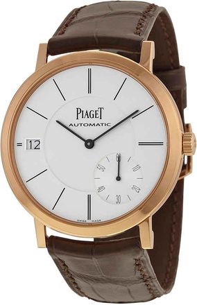 Piaget Altiplano Automatic Silver Dial Brown Leather Mens Watch G0A38131