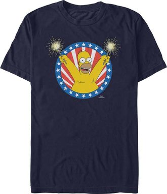 The Simpsons Mens The Simpsons Festive Homer Portrait T Shirt in Navy Blue at Nordstrom, Size Xxx-Large