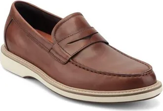 Rockport Ledger Leather Penny Loafer in Dark Natural 120 at Nordstrom, Size 11.5