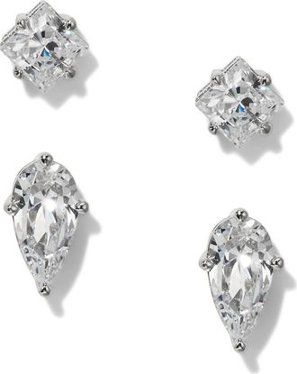 Nadri Lucia Duo Set of 2 Stud Earrings in Rhodium at Nordstrom
