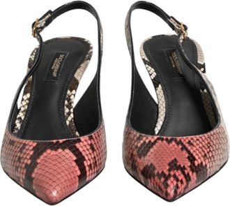 Dolce & Gabbana Multicolor Leather Heels Slingback Womens Shoes (Pre-Owned)